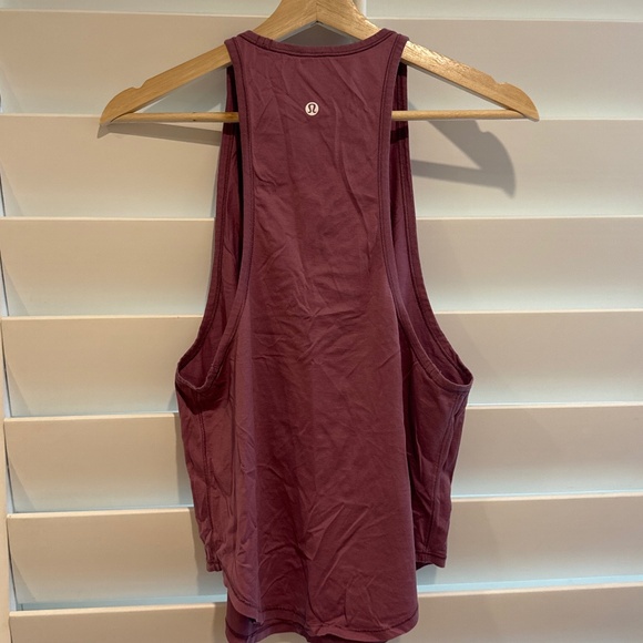 LULULEMON EUC Sweat Date Muscle Tank Top Figue Mauve 4 Cotton - Picture 5 of 9